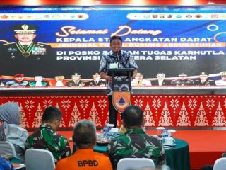 Rakor Bersama KASAD, Gubernur Herman Deru Paparkan Upaya Pencegahan Karhutla di Sumsel
